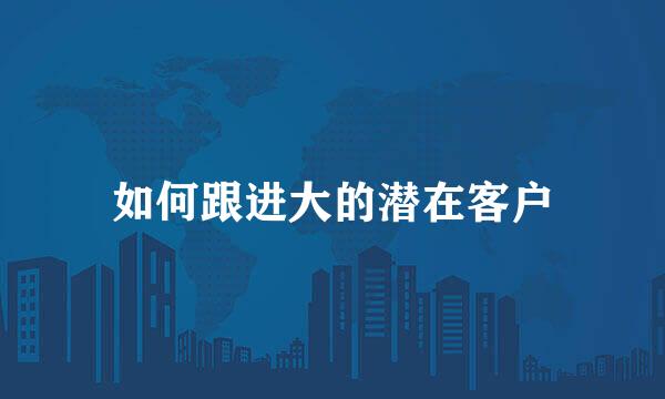 如何跟进大的潜在客户