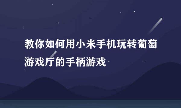 教你如何用小米手机玩转葡萄游戏厅的手柄游戏