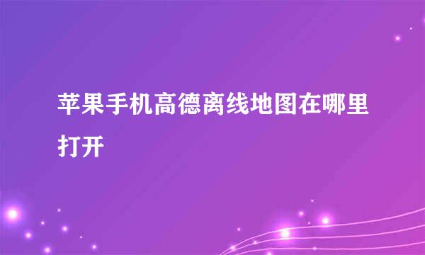 苹果手机高德离线地图在哪里打开