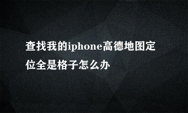 查找我的iphone高德地图定位全是格子怎么办