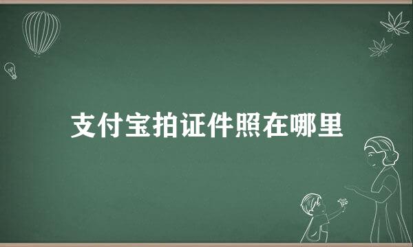 支付宝拍证件照在哪里