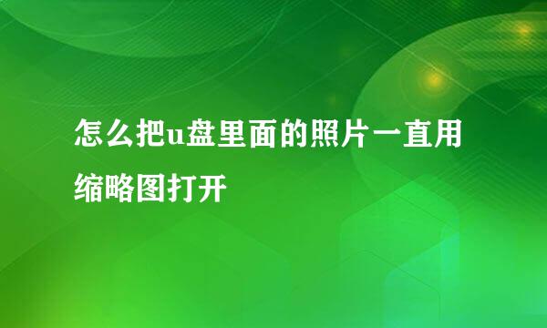 怎么把u盘里面的照片一直用缩略图打开