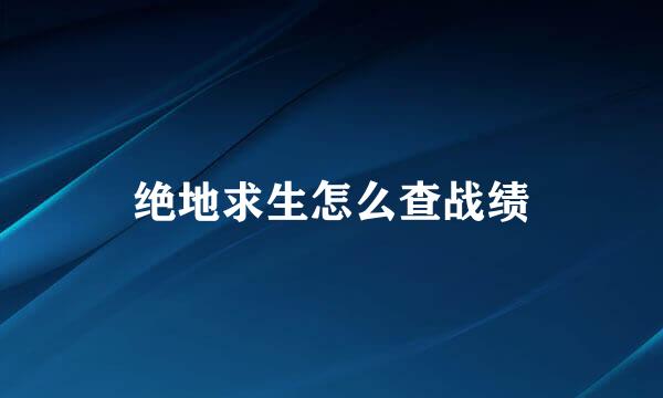 绝地求生怎么查战绩