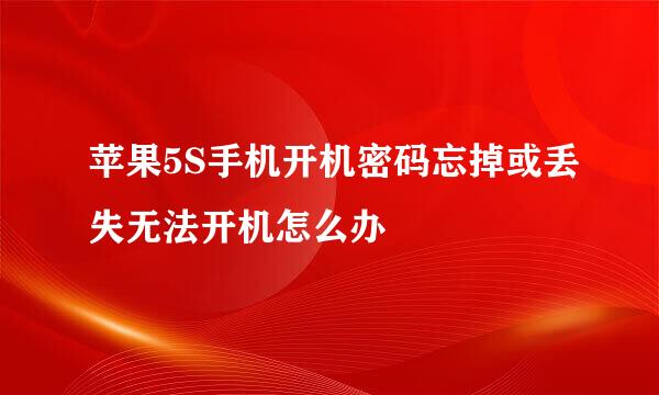 苹果5S手机开机密码忘掉或丢失无法开机怎么办