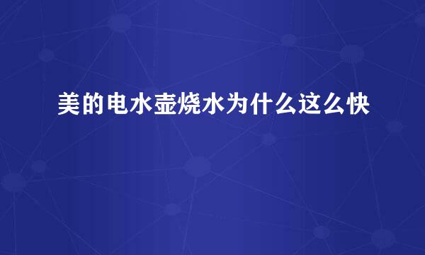 美的电水壶烧水为什么这么快