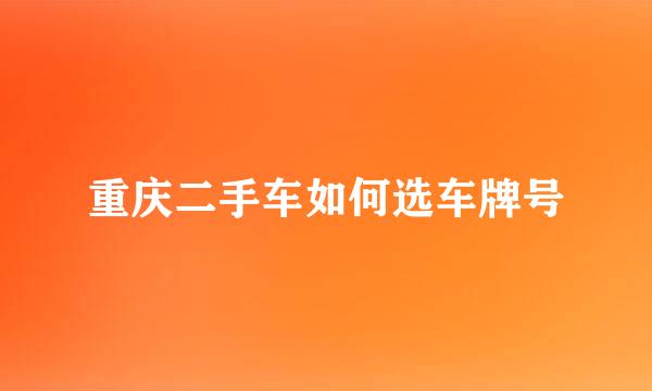 重庆二手车如何选车牌号