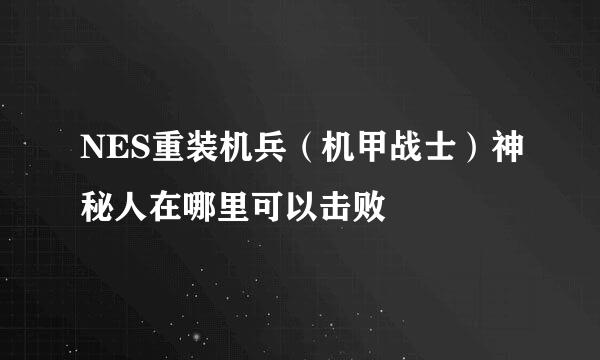 NES重装机兵（机甲战士）神秘人在哪里可以击败