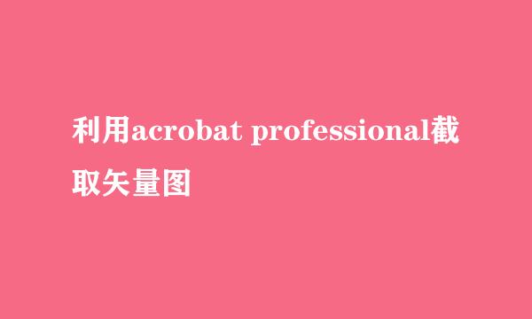 利用acrobat professional截取矢量图