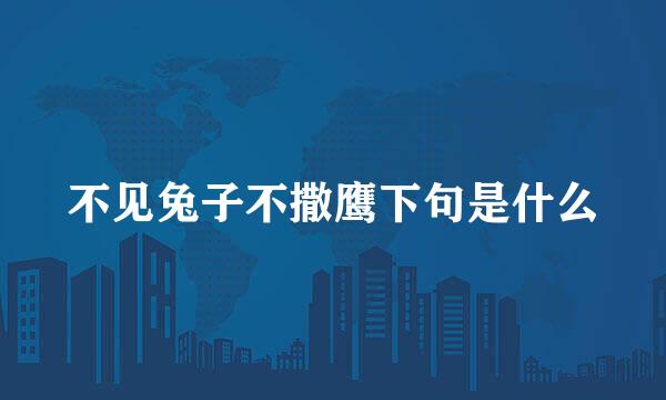 不见兔子不撒鹰下句是什么