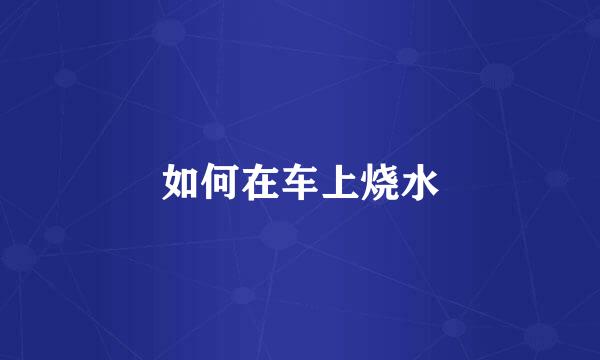 如何在车上烧水