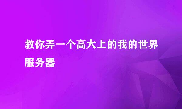 教你弄一个高大上的我的世界服务器