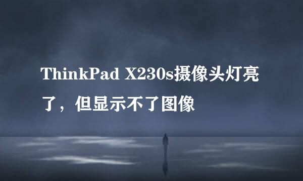 ThinkPad X230s摄像头灯亮了，但显示不了图像