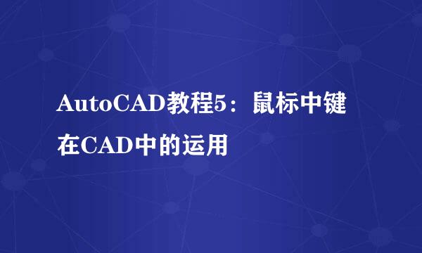 AutoCAD教程5：鼠标中键在CAD中的运用
