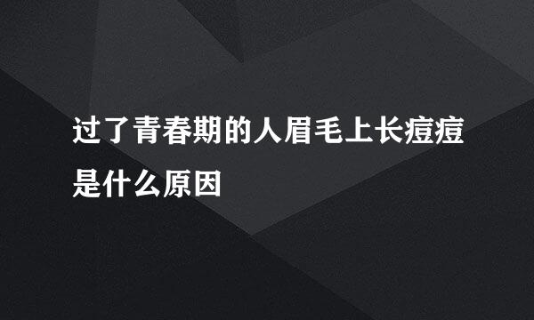 过了青春期的人眉毛上长痘痘是什么原因