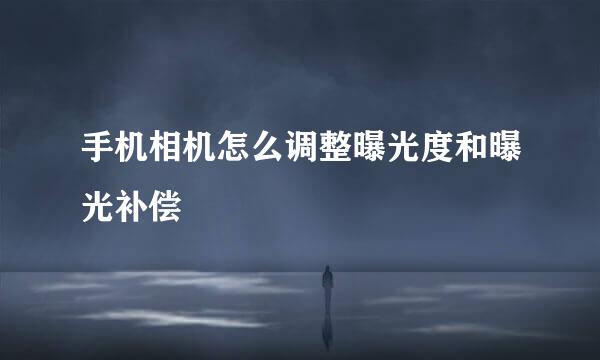 手机相机怎么调整曝光度和曝光补偿