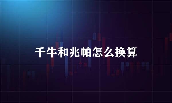 千牛和兆帕怎么换算