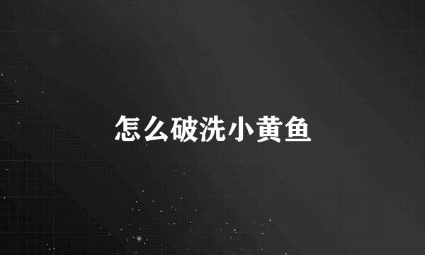 怎么破洗小黄鱼