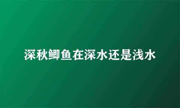 深秋鲫鱼在深水还是浅水