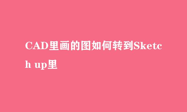 CAD里画的图如何转到Sketch up里