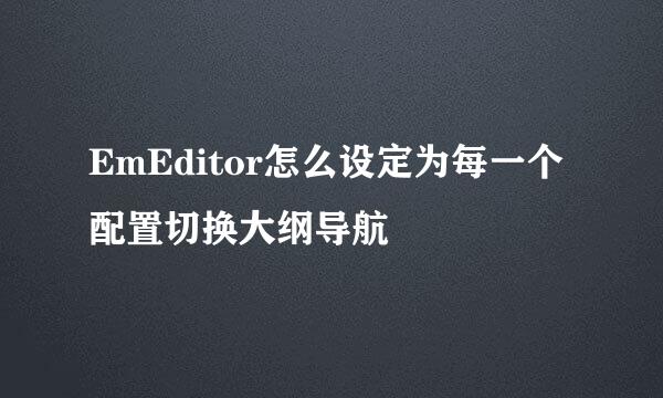 EmEditor怎么设定为每一个配置切换大纲导航