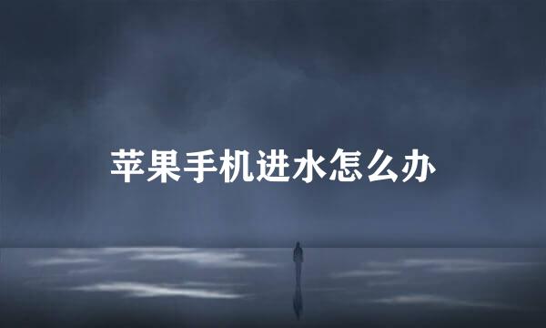 苹果手机进水怎么办