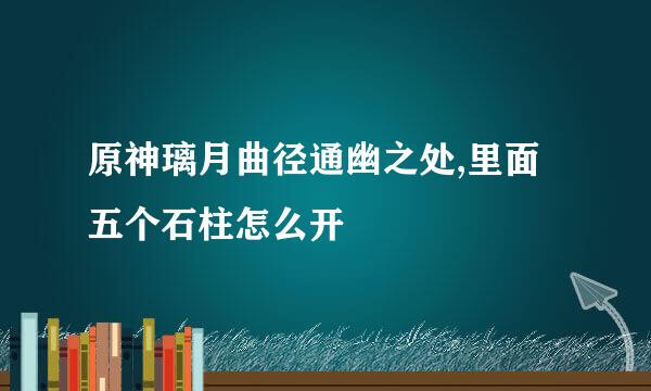 原神璃月曲径通幽之处,里面五个石柱怎么开