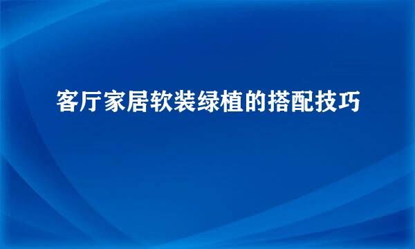 客厅家居软装绿植的搭配技巧