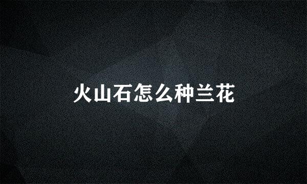 火山石怎么种兰花