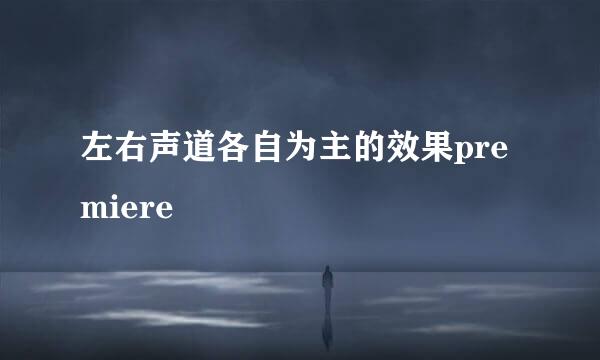 左右声道各自为主的效果premiere