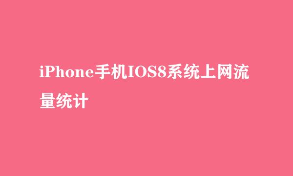 iPhone手机IOS8系统上网流量统计