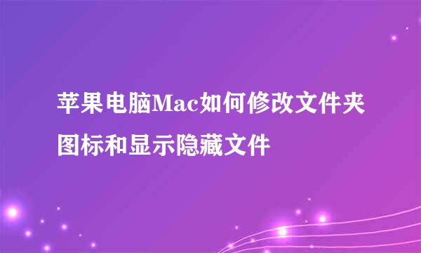 苹果电脑Mac如何修改文件夹图标和显示隐藏文件