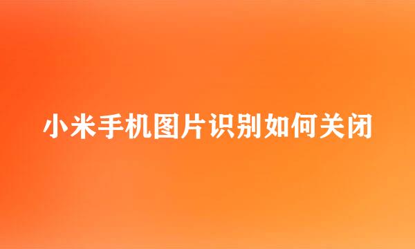 小米手机图片识别如何关闭