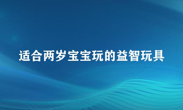 适合两岁宝宝玩的益智玩具