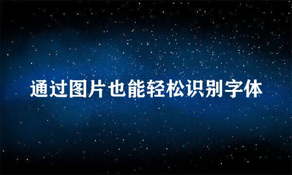 通过图片也能轻松识别字体