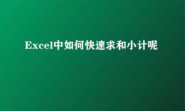 Excel中如何快速求和小计呢