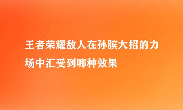 王者荣耀敌人在孙膑大招的力场中汇受到哪种效果