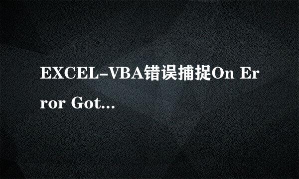 EXCEL-VBA错误捕捉On Error Goto(Resume)