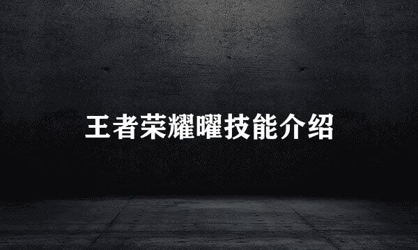 王者荣耀曜技能介绍