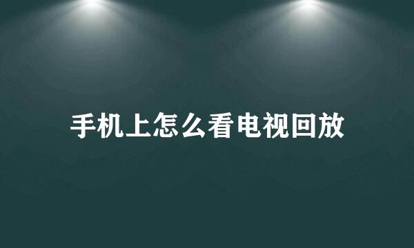 手机上怎么看电视回放