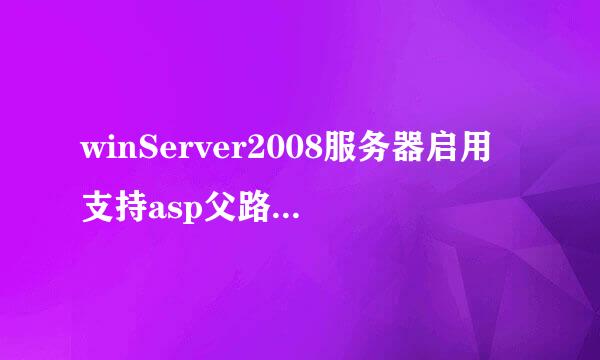 winServer2008服务器启用支持asp父路径500错误