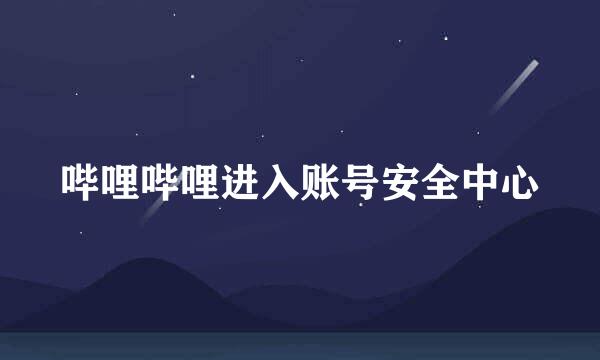 哔哩哔哩进入账号安全中心