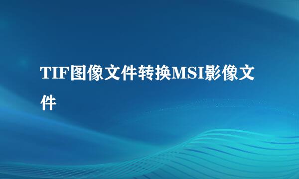 TIF图像文件转换MSI影像文件