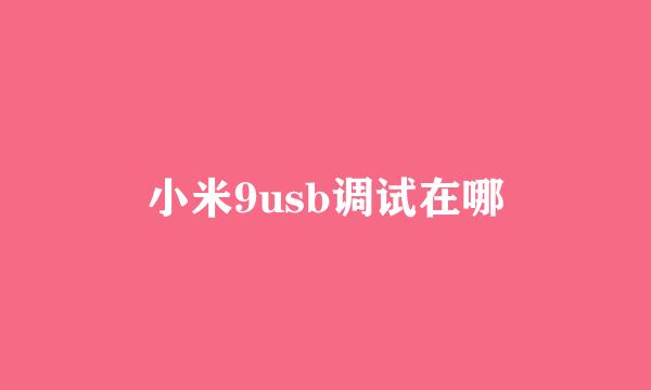 小米9usb调试在哪