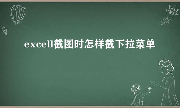 excell截图时怎样截下拉菜单