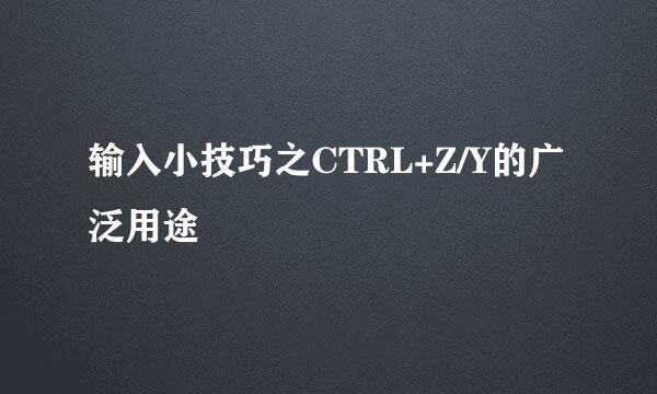 输入小技巧之CTRL+Z/Y的广泛用途