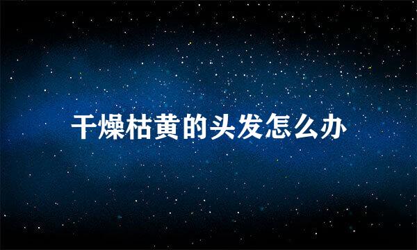 干燥枯黄的头发怎么办
