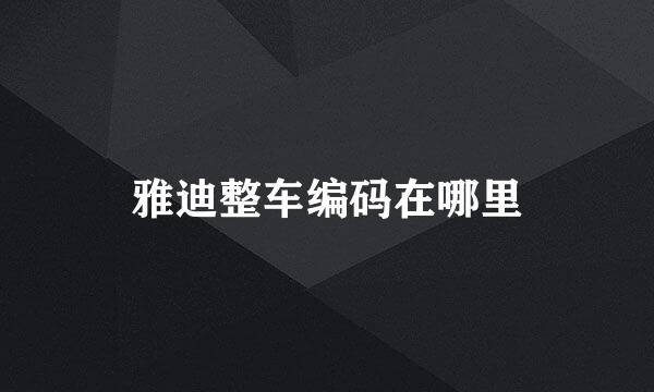 雅迪整车编码在哪里