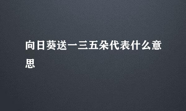向日葵送一三五朵代表什么意思