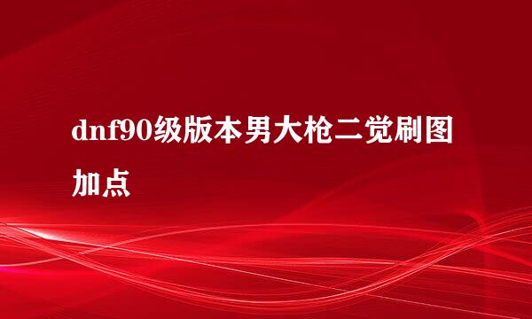 dnf90级版本男大枪二觉刷图加点