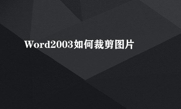 Word2003如何裁剪图片